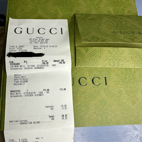 GUCCI SIGNATURE LEATHER BELT - Picture 3 of 3